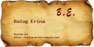 Balog Erina névjegykártya